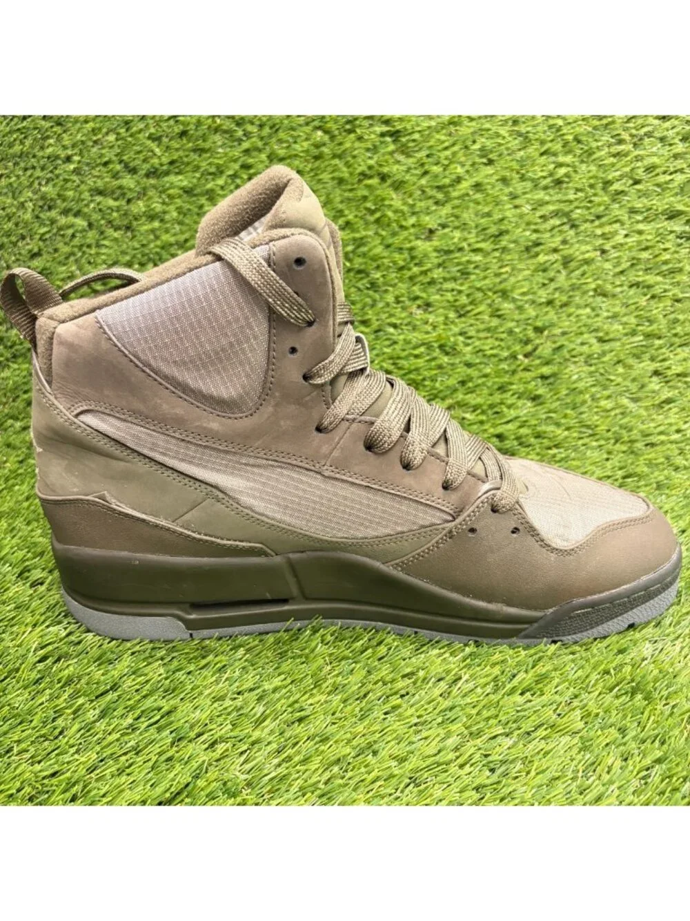 Nike Air Jordan Flight 45 Trek Mens Size 13 Green Khaki Athletic Shoes Sneakers